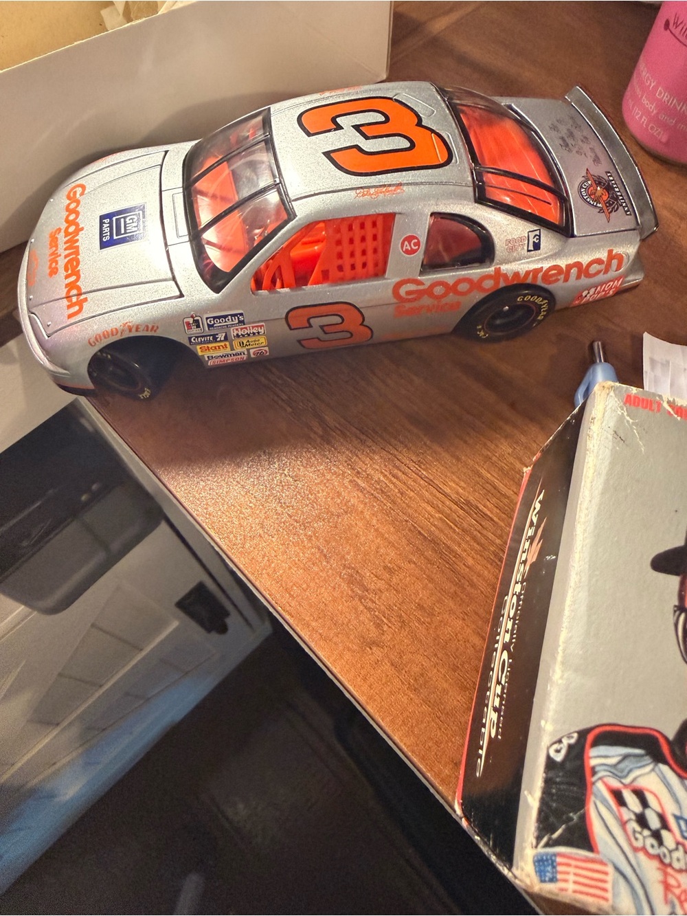 Silver & Orange Die-Cast Race Car Toy
